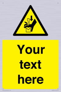 Custom warning hand crushing between press brake tool